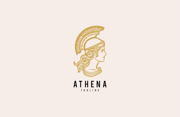 Greek roman goddess athena minerva premium luxury beauty logo design