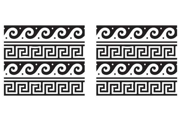 Greek roman pattern border decorative ornament Ancient Greek meander Textile design wave