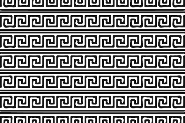 Greek roman pattern border decorative ornament Ancient Greek meander vector design wave