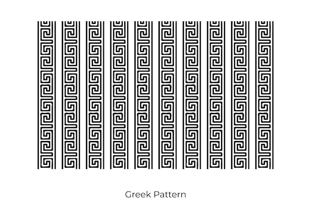 Greek roman pattern border decorative ornament Ancient Greek meander vector design wave