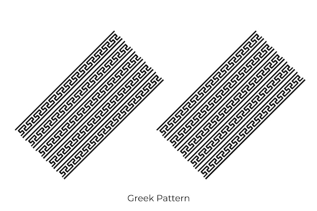 Greek roman pattern border decorative ornament Ancient Greek meander vector design wave