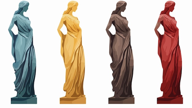 Greek Statue of Woman in Four Colors