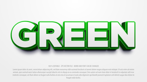 Green 3d bold style editable text effect