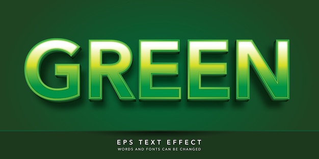 green 3d editable text effect