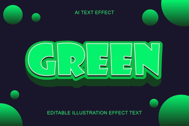 Green 3D Editable Text Effect