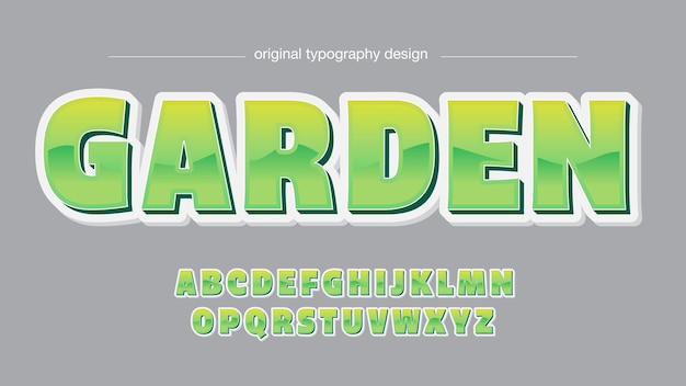 green 3d glossy cartoon typography