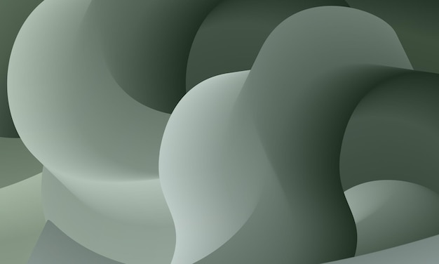 green 3D gradient abstract shapes background