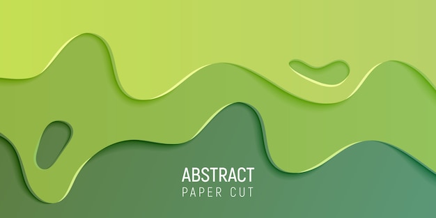 Green abstract paper cut slime background