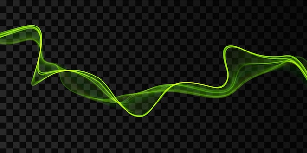 Green abstract wave Magic line design Flow curve motion element Neon gradient wavy illiustration