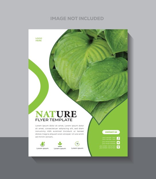 Vector green advertises natural flyer template