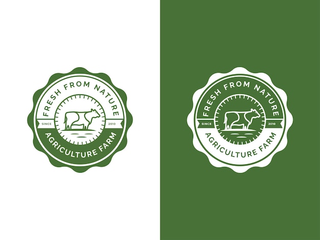 green agriculture and farm logo design concept