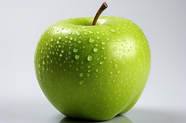 Green apple isolated on white background 3d illustration