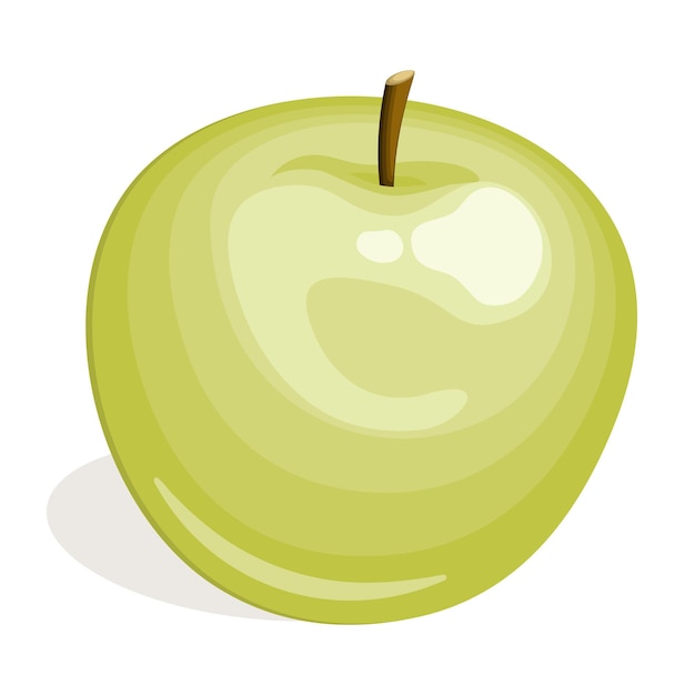 Green apple isolated on white background Vector illustration