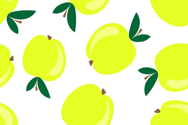 Green apple pattern Seamless decorative background with green apples Bright summer design