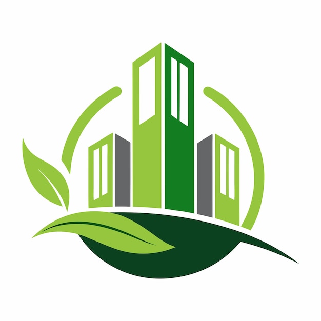 Vector green architecture unique vector logo design for ecofriendly buildings