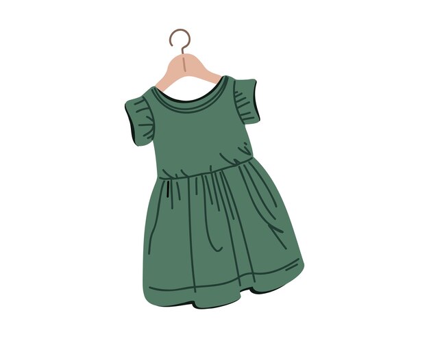 Vector green baby dress