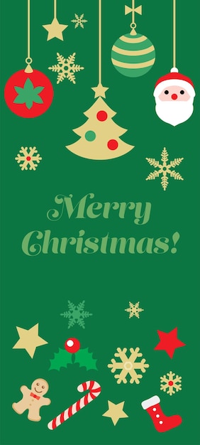 Green background illustration of Christmas.