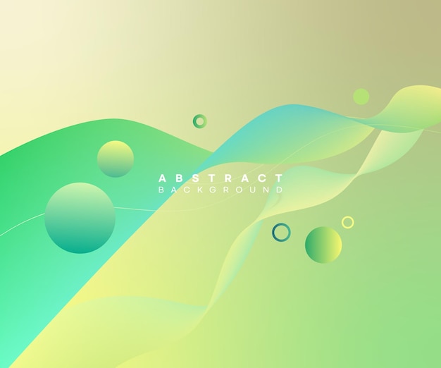 A green background with a blue and green waves and the words abstract.