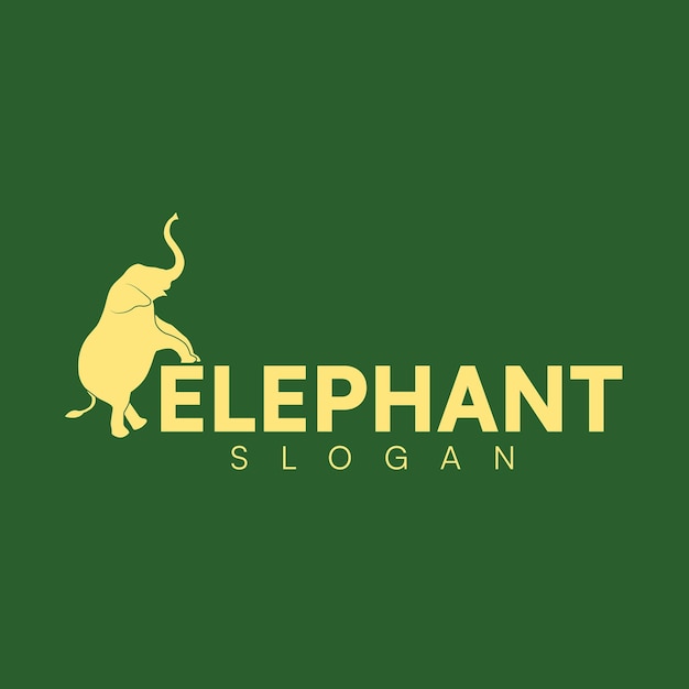 A green background with a elephant logo template