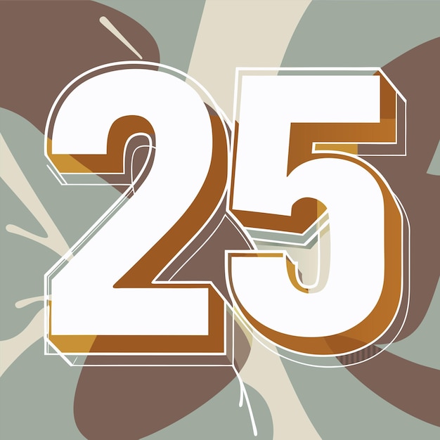 Vector a green background with the number 30 and a brown background