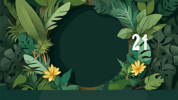 Vector a green background with a picture of flowers and a green background with the year 2013