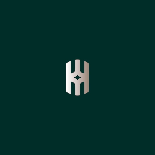 Vector a green background with a white logo that says  h