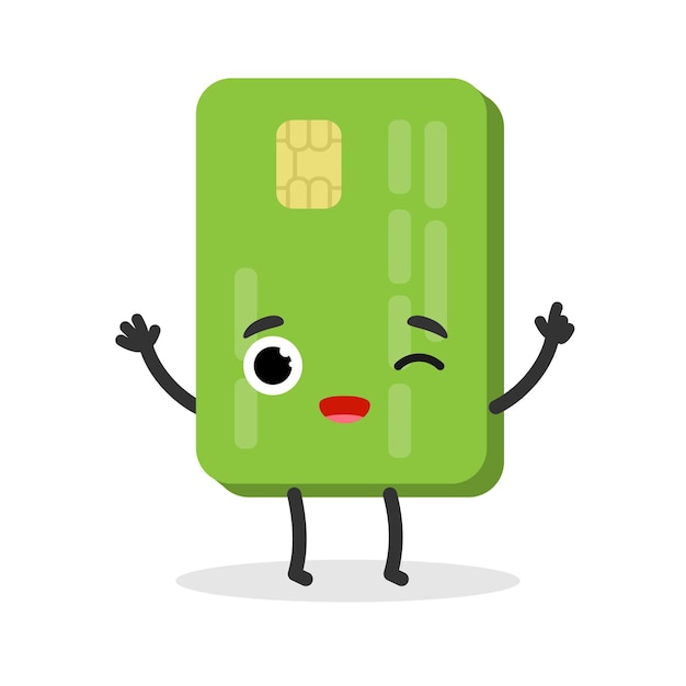 Green Bank Card Character Online Payment emoji