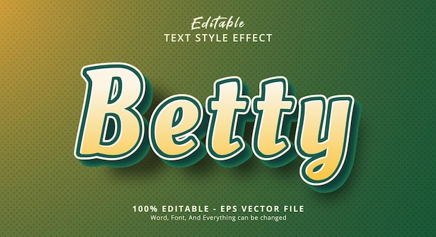 Green Betty Text Style Effect Editable Text Effect