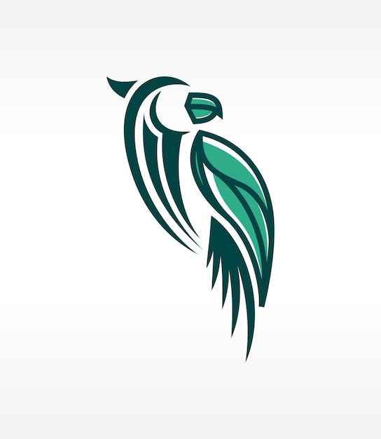 green bird logo design template.