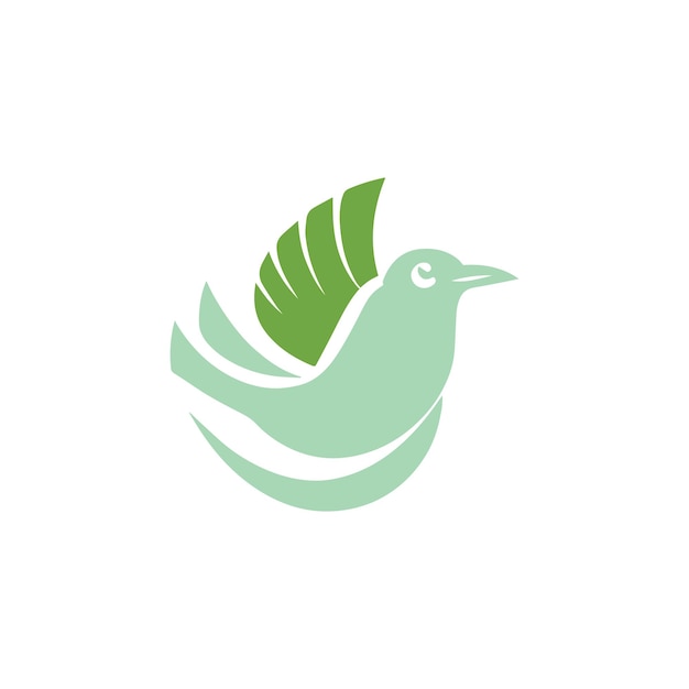 Green bird logo with a green bird in the middle