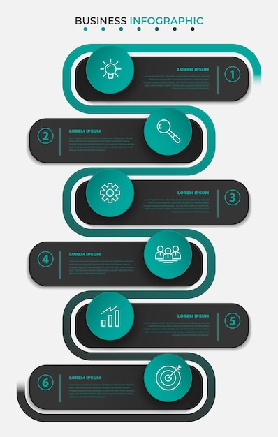 Green and black business infographic template with business icon for presentation design