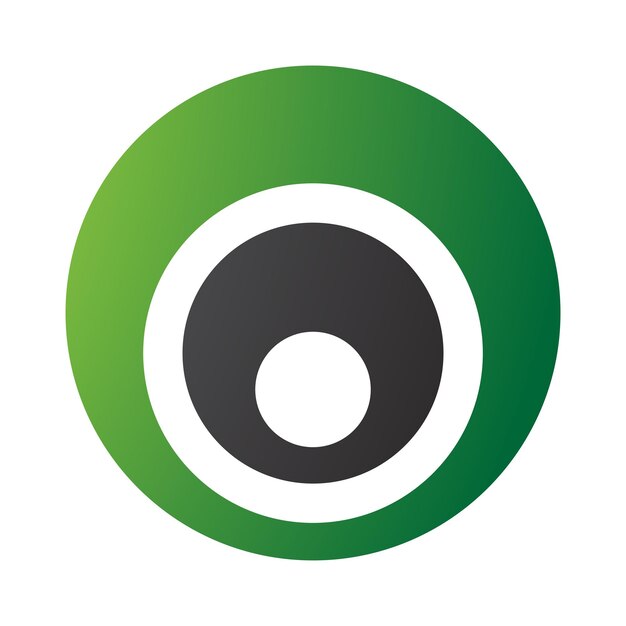 Green and Black Letter O Icon with Nested Circles