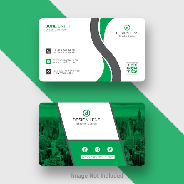 Green Black Modern Creative Editable Business Card Template