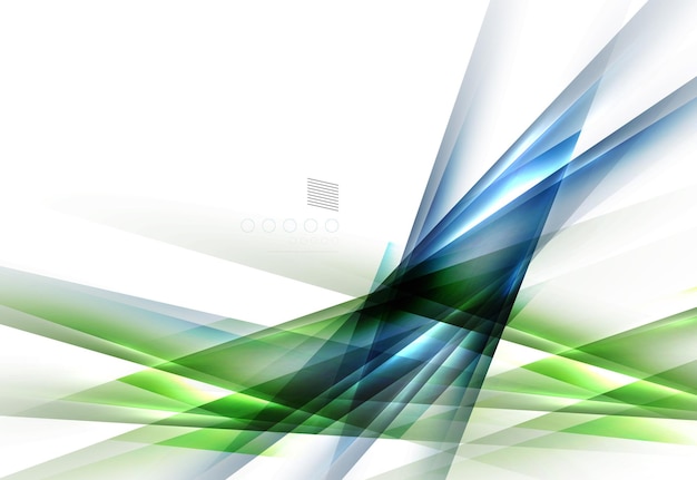 Green and blue abstract lines isolated on white