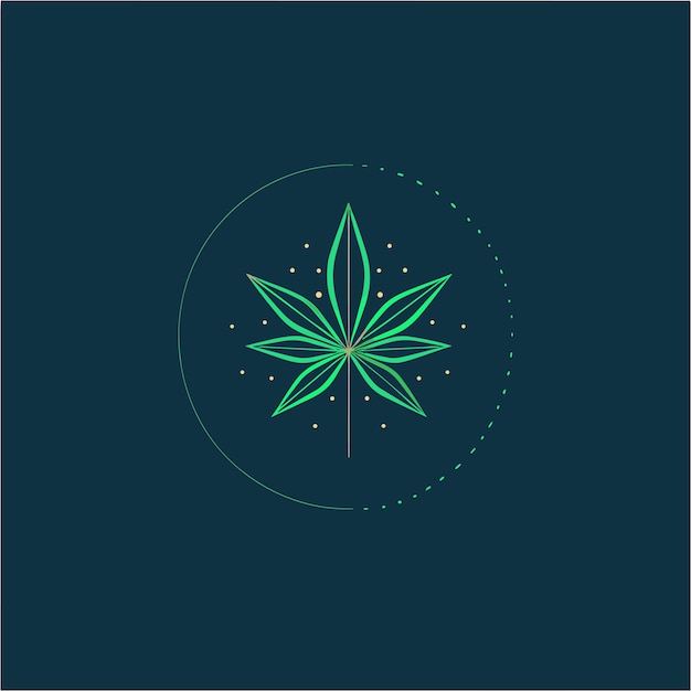 Vector a green and blue poster with a marijuana leaf on it