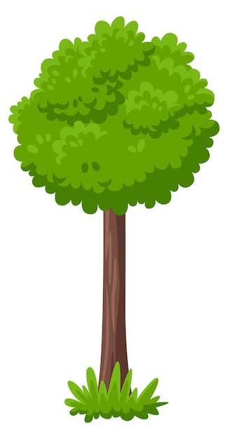 Green botany Cartoon tree Woodland nature element