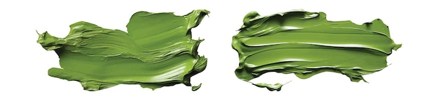 Vector green brush strokes oil paint abstract shape