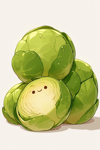 Green Brussels Sprouts with Compact Heads