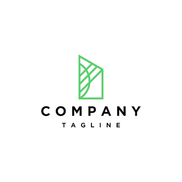 Green building logo icon design template