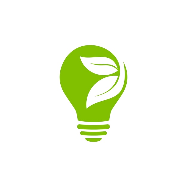 green bulb logo for green energy, bulb with leaf logo vector