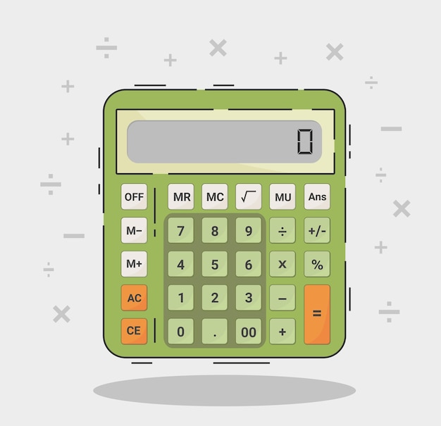 Green calculation cute design illustration