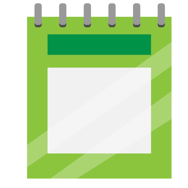 Green calendar with a green border