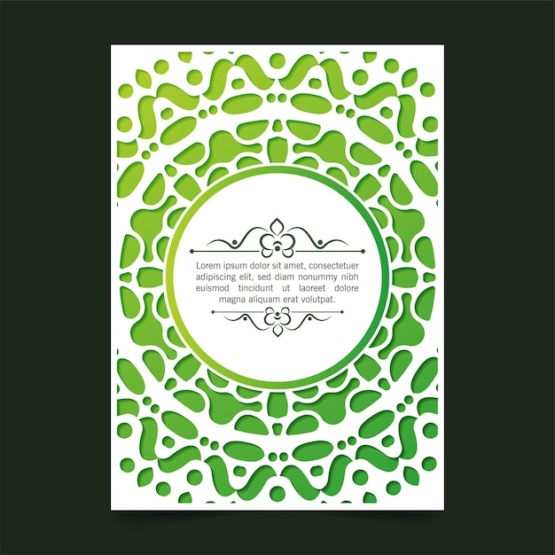 Green calligraphy ornament frame line design