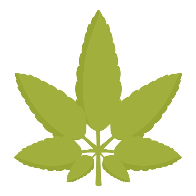 Vector green cannabis leaf with seven leaflets representing hope and healing