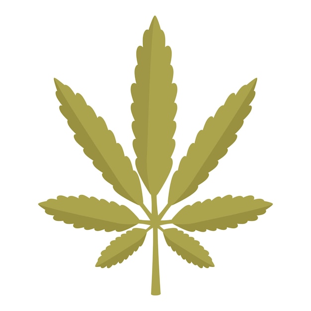 Vector green cannabis leaf with seven leaflets representing medical marijuana