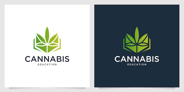 Green cannabis modern logo design