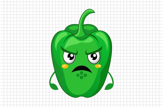 Vector green capsicum illustration vector pepper silhouette vector art design logo eps file