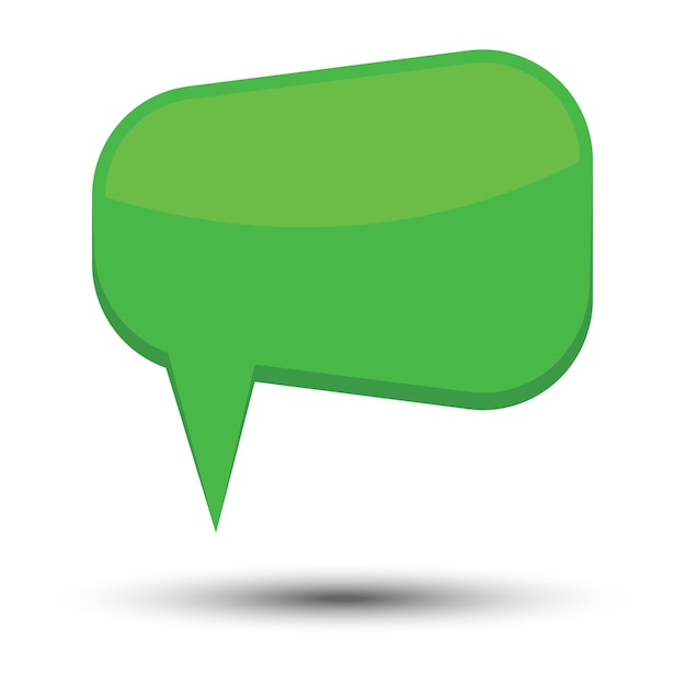 Green cartoon comic balloon speech bubble without phrases and with shadow Vector illustrationxA