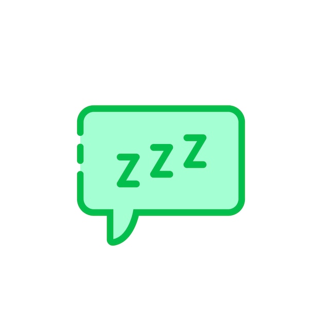 Green cartoon speech bubble with zzz logo