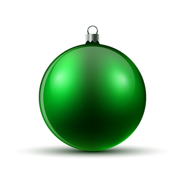 Green Christmas ball. Vector illustration